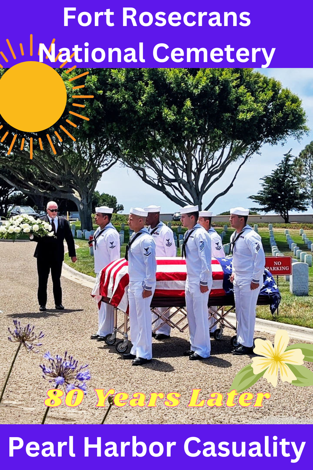 Fort Rosecrans Interment in casket and honor guard for  Pearl Harbor veteran