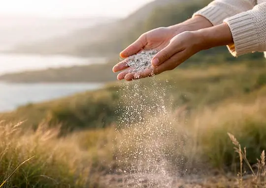 Ash Scattering on Land