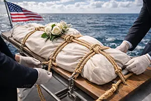 step 3 - full body burial at sea