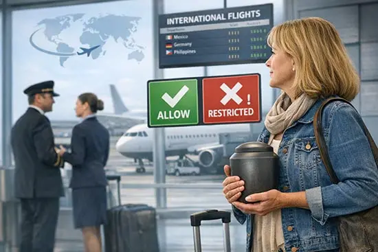 travelling internationally with cremains