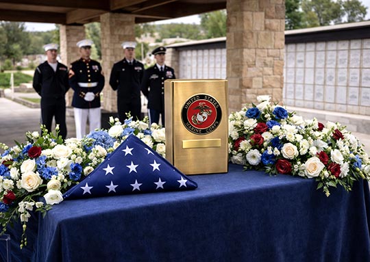 Veteran cremation service at Miramar National Cemetery